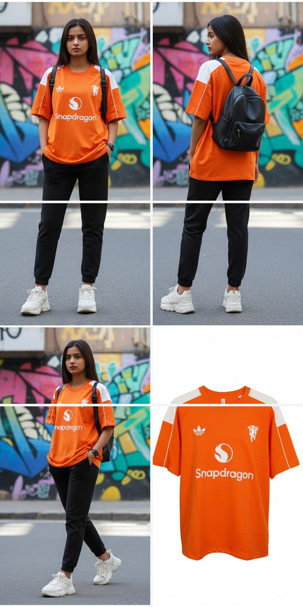 Orange Oversized Drop Shoulder Sports Tee