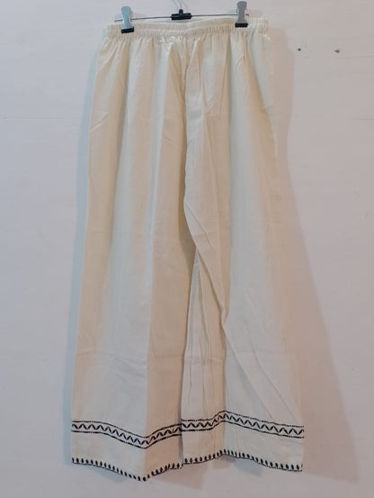 Ivory Embroidered Kurti with Matching Palazzo Set