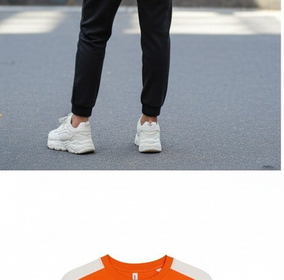 Orange Oversized Drop Shoulder Sports Tee