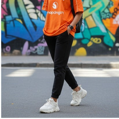 Orange Oversized Drop Shoulder Sports Tee