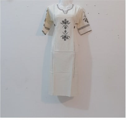 Ivory Embroidered Kurti with Matching Palazzo Set